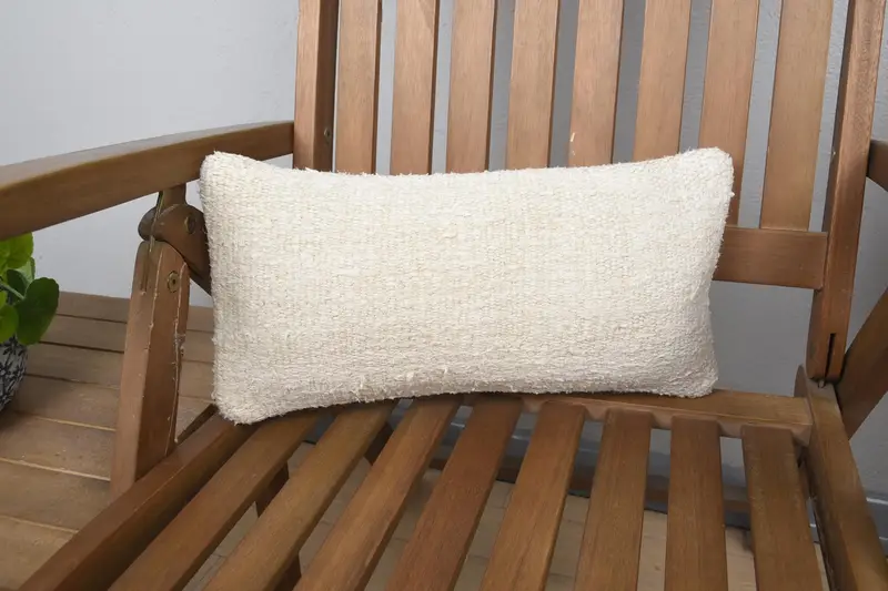 Holiday Decor Vintage Beige Euro Sham, Antique 8x16 inch Mini Lumbar Cushion - 1