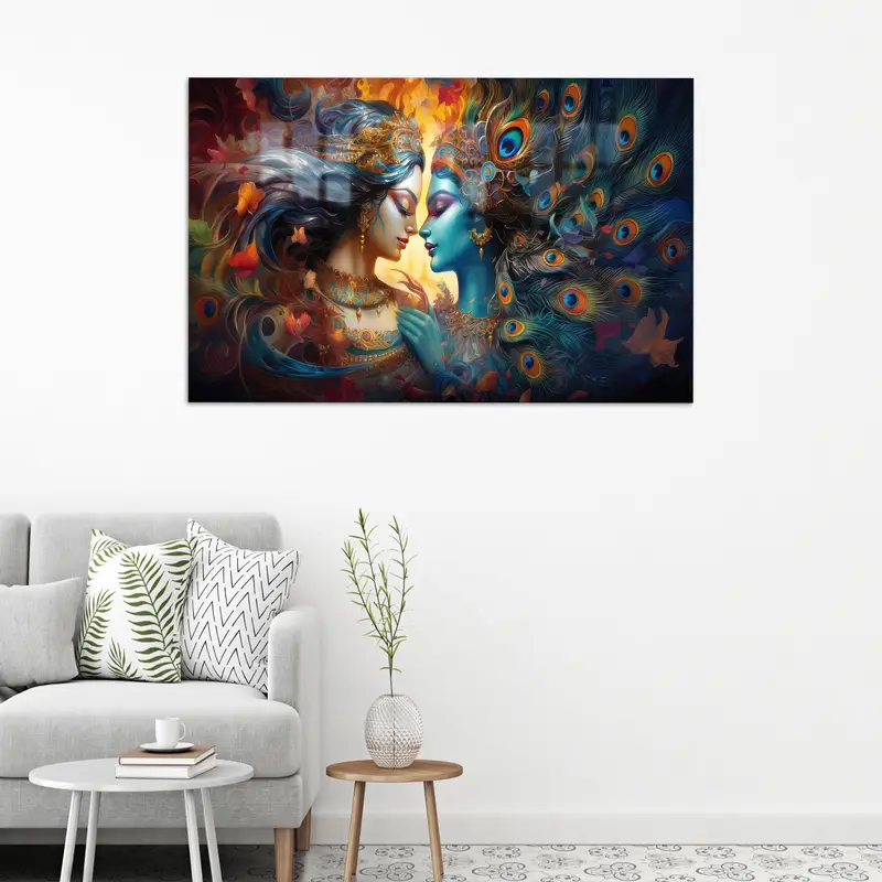 神聖なヒンドゥー教のプリントガラス: エレガント、モダン、そしてスピリチュアル