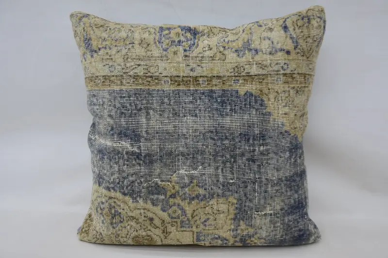 Beige Vintage Pillow Case, Decorative 80x80 cm Cushion Cover, Moroccan Pillowcase - 1