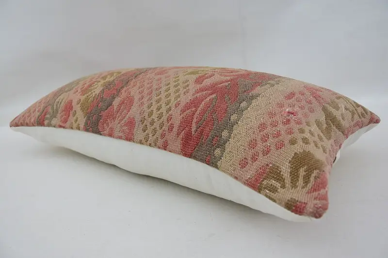 Vintage Kilim Pillow, Boho Pillow Sham Cover, Pillow Case, Patio Pillow Cover, Ethnic Cushion Case, 12x24 Red Pillow Cover, Antique Pillows - 6