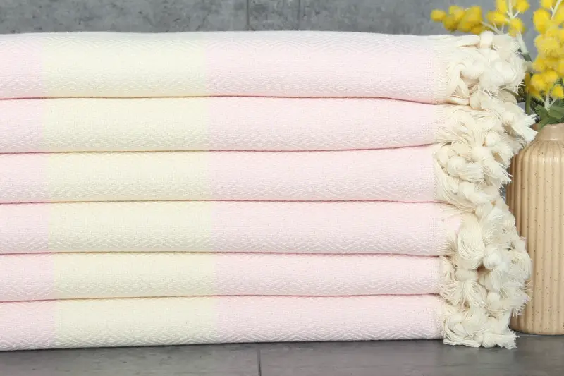 Personalized Turkish Towel Light Powder Pink Diamond, 40x71 Inches
