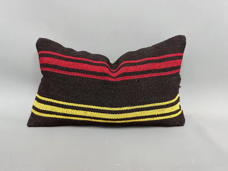 12x20 Yellow Pillow Cover, Handmade Kilim Cushion, Gift Pillow, Cushion Case, Square Throw Cushion Case, Throw Kilim Pillow - 1