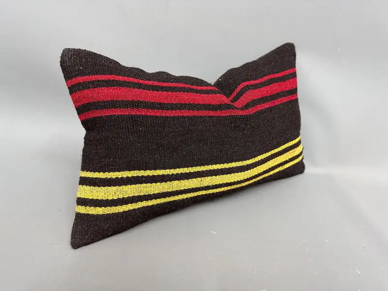 12x20 Yellow Pillow Cover, Handmade Kilim Cushion, Gift Pillow, Cushion Case, Square Throw Cushion Case, Throw Kilim Pillow - 2