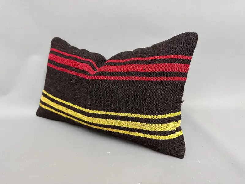 12x20 Yellow Pillow Cover, Handmade Kilim Cushion, Gift Pillow, Cushion Case, Square Throw Cushion Case, Throw Kilim Pillow - 3
