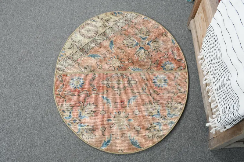 Roter und blauer Teppich, 2,4 x 2,9 Fuß, elegantes, einfarbiges Muster