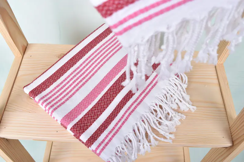 Quick-drying cotton Turkish beach towel, Large Turkish Towel, Bathroom Towel, Handmade Gift, 70x40 Cotton Striped Towel, Housewarming Gift - 5