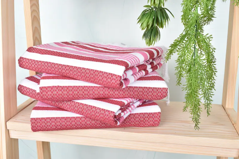 Quick-drying cotton Turkish beach towel, Large Turkish Towel, Bathroom Towel, Handmade Gift, 70x40 Cotton Striped Towel, Housewarming Gift - 7