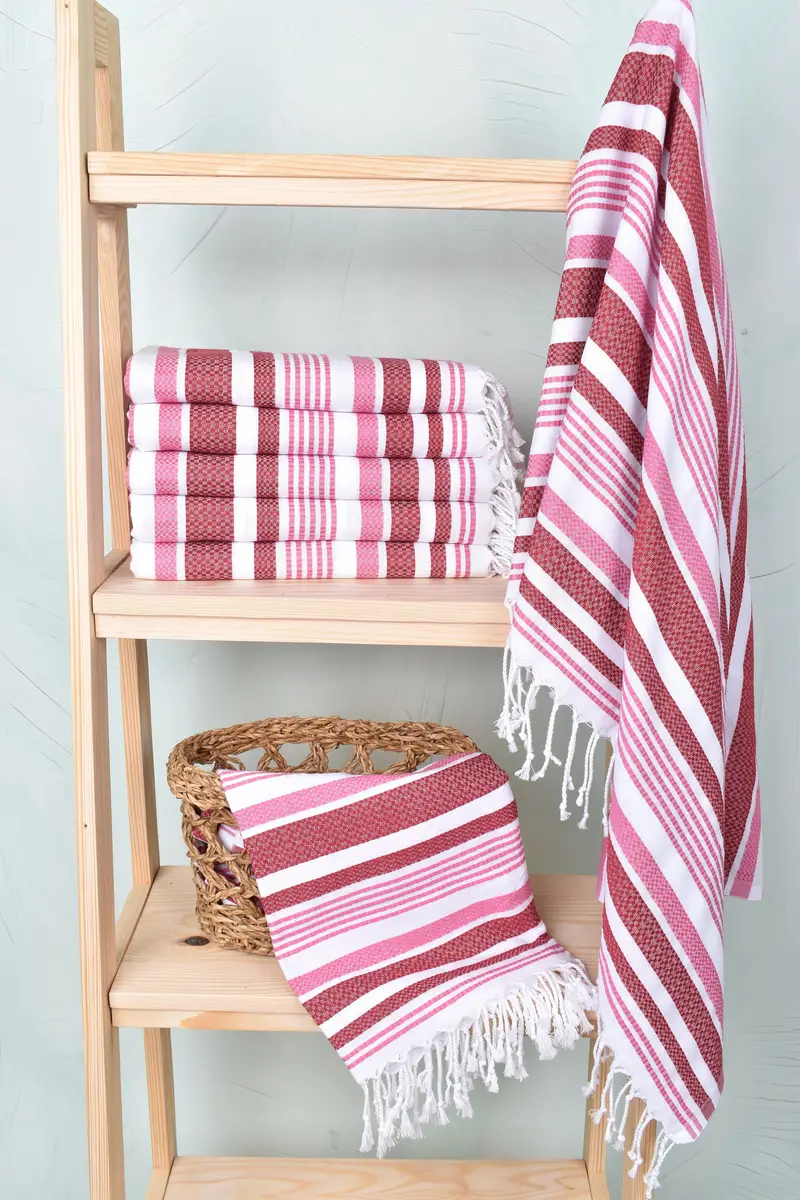 Quick-drying cotton Turkish beach towel, Large Turkish Towel, Bathroom Towel, Handmade Gift, 70x40 Cotton Striped Towel, Housewarming Gift - 3