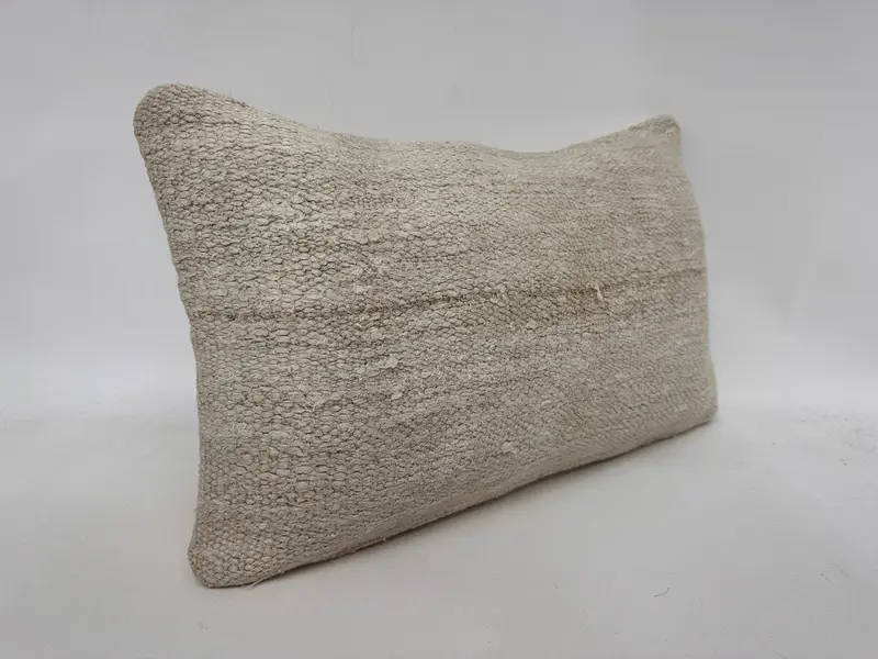 12x20 White Pillow Cover, Turkish Kilim Pillow, Boho Pillow Sham Cover, Vintage Pillow, Customized Cushion, Cushion, Sustainable Pillow Sham - 3