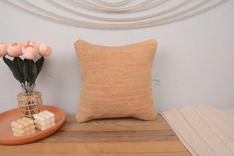 Pillow for Sofa, Home Decor Pillow, Armchair Pillow, 14x14 Orange Pillow Cover, Cushion Cover, Interior Designer Pillow, Accent Cushion - 2