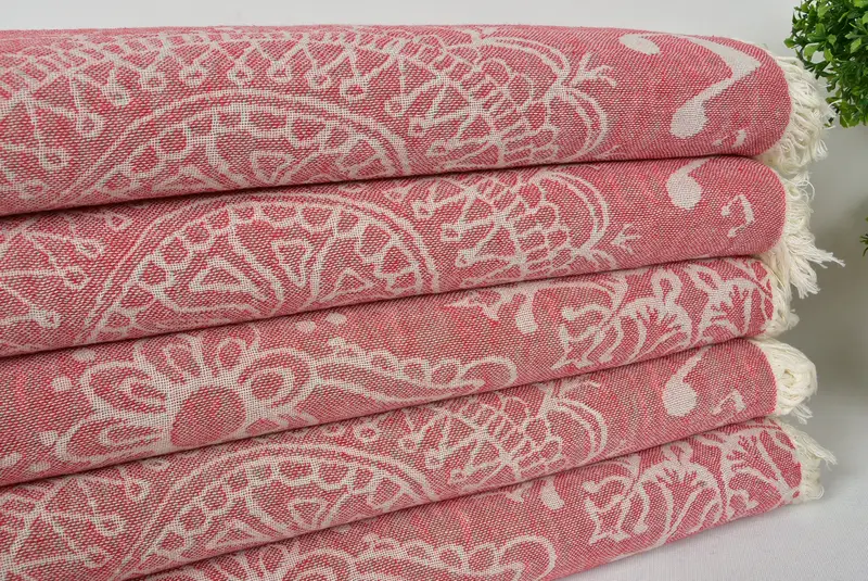 Bridal Gifts, Bridesmaid Gift, Hammam towel, 70x40 Cotton Christmas Design, Deer Pattern Towel, Custom Wedding Gifts, Handwoven Turkish Towel - 4