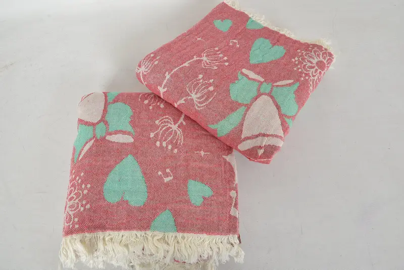 Bridal Gifts, Bridesmaid Gift, Hammam towel, 70x40 Cotton Christmas Design, Deer Pattern Towel, Custom Wedding Gifts, Handwoven Turkish Towel - 7