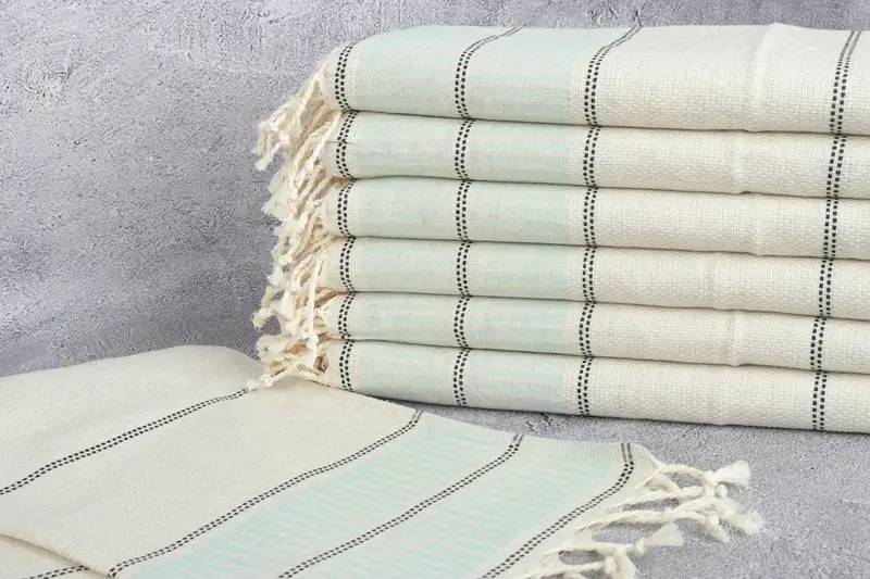 Personalized Kitchen Towel, Custom Hand Towel, 40x20 Linen Striped Towel, Monogram Towels, Home Decor Towel, Summer Gift, Monogram Kitchen Towel - 2