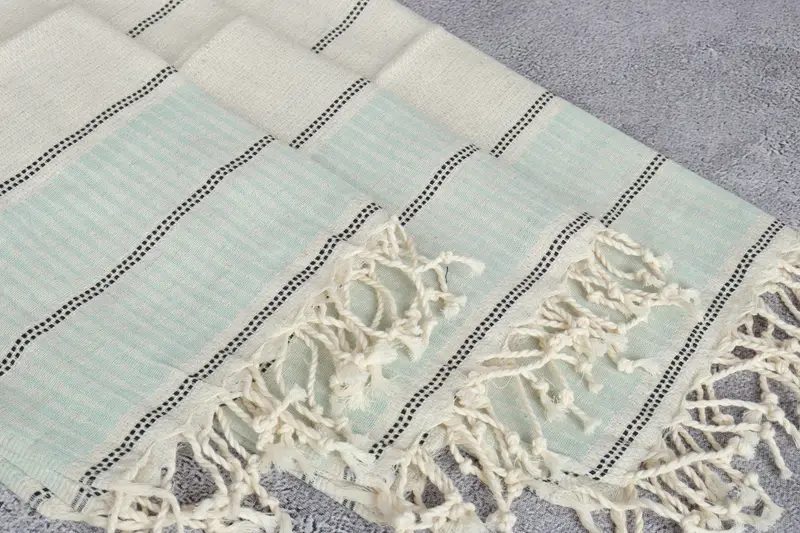 Personalized Kitchen Towel, Custom Hand Towel, 40x20 Linen Striped Towel, Monogram Towels, Home Decor Towel, Summer Gift, Monogram Kitchen Towel - 5