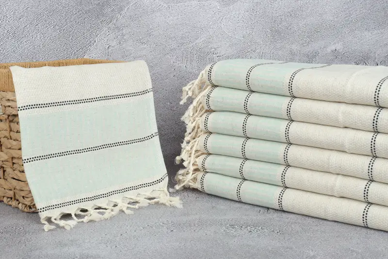 Personalized Kitchen Towel, Custom Hand Towel, 40x20 Linen Striped Towel, Monogram Towels, Home Decor Towel, Summer Gift, Monogram Kitchen Towel - 3