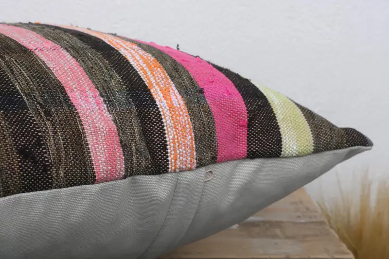 Kilim Pillow Cover, Pillow for Couch, 18x18 Pink Pillow, Bright Cushion Cover, Antique Pillows, Cushion Case, Luxury Pillow Sham - 6