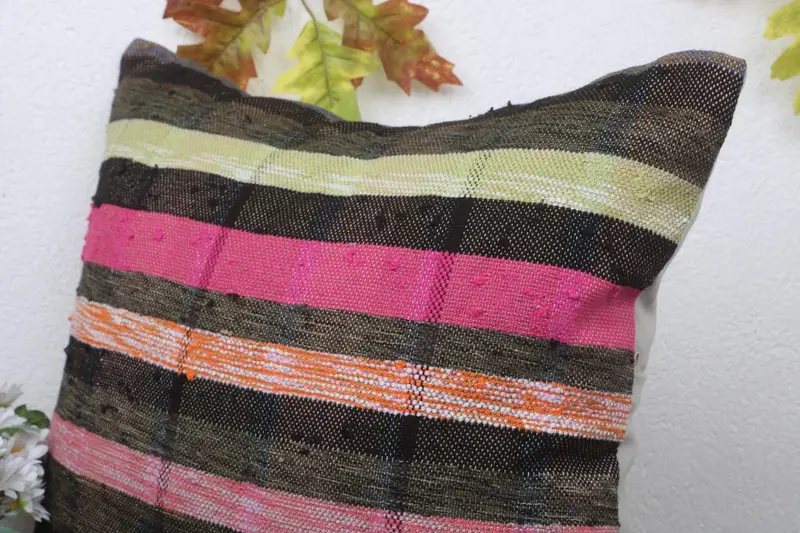 Kilim Pillow Cover, Pillow for Couch, 18x18 Pink Pillow, Bright Cushion Cover, Antique Pillows, Cushion Case, Luxury Pillow Sham - 5