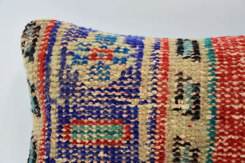 Indoor Pillow Sham, Cushion Cover, Vintage Kilim Pillow Cushion Case, Gift Pillow, Interior Designer Pillow, 8x16 Red Pillow, Kilim Cushion Sham - 2