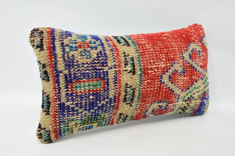 Indoor Pillow Sham, Cushion Cover, Vintage Kilim Pillow Cushion Case, Gift Pillow, Interior Designer Pillow, 8x16 Red Pillow, Kilim Cushion Sham - 3