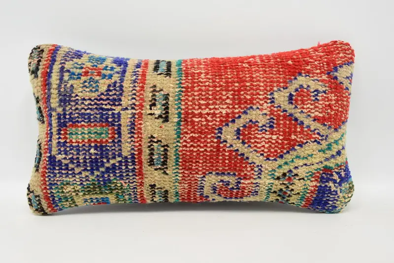 Indoor Pillow Sham, Cushion Cover, Vintage Kilim Pillow Cushion Case, Gift Pillow, Interior Designer Pillow, 8x16 Red Pillow, Kilim Cushion Sham - 1