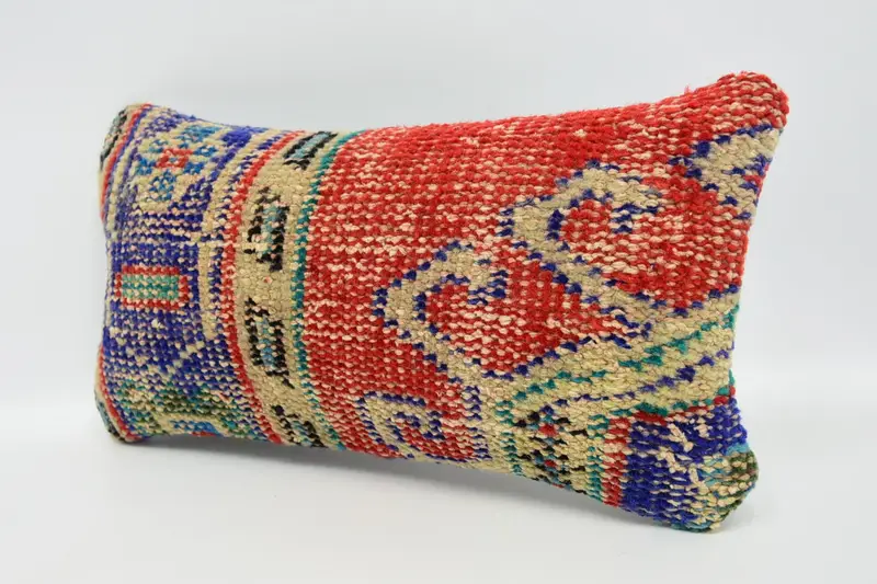 Indoor Pillow Sham, Cushion Cover, Vintage Kilim Pillow Cushion Case, Gift Pillow, Interior Designer Pillow, 8x16 Red Pillow, Kilim Cushion Sham - 4