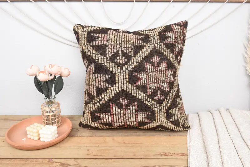 24x24 Beige Pillow, Kilim Pillow Cover, Toss Cushion Case, Cushion, Home Decor Pillow, Designer Throw Pillow Case, Interior Designer Pillow - 2