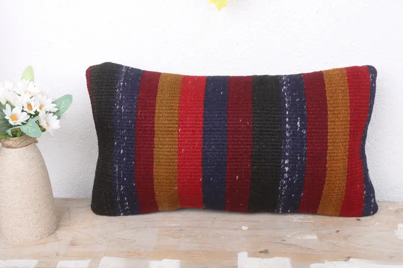 8x16 Red Pillow Cover, Vintage Pillow, Wool Kilim Pillow Pillow Case, Interior Designer Pillow, Pillow Case, Turkish Kilim Pillow - 2