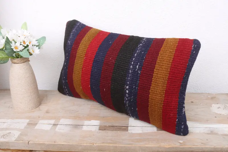 8x16 Red Pillow Cover, Vintage Pillow, Wool Kilim Pillow Pillow Case, Interior Designer Pillow, Pillow Case, Turkish Kilim Pillow - 4