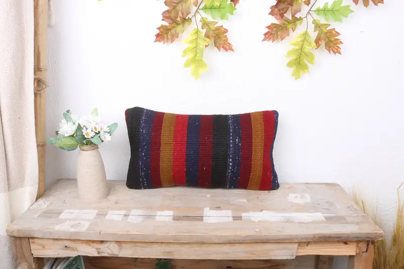 8x16 Red Pillow Cover, Vintage Pillow, Wool Kilim Pillow Pillow Case, Interior Designer Pillow, Pillow Case, Turkish Kilim Pillow - 1