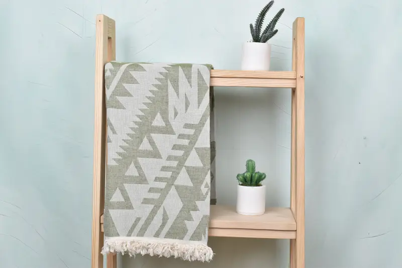 76x40 Cotton Geometric Towel, Turkish towel, Handmade Gift, Peshtemal Towel, Fouta towel, Beach Towel Bulk, Personalized Turkish Beach Towel - 1
