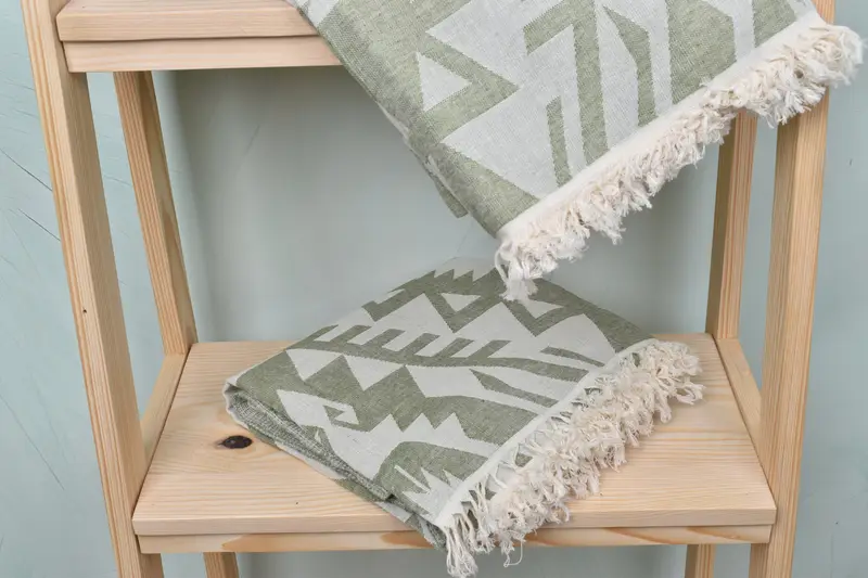 76x40 Cotton Geometric Towel, Turkish towel, Handmade Gift, Peshtemal Towel, Fouta towel, Beach Towel Bulk, Personalized Turkish Beach Towel - 6