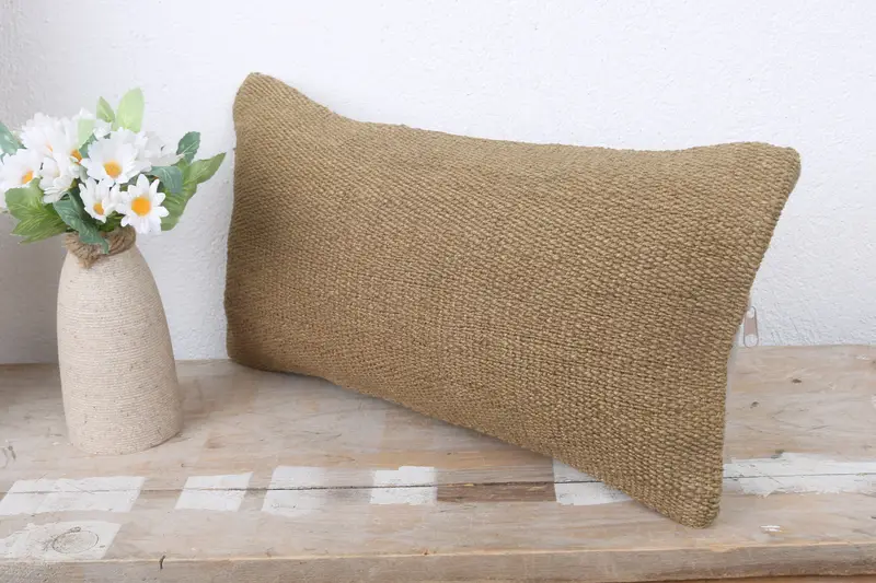 Bohemian Cushion Pillow Case, Interior Designer Pillow, Colorful Cushion, Cushion Case, 8x16 Brown Pillow Case, Kilim Cushion Sham, Vintage Pillow - 4