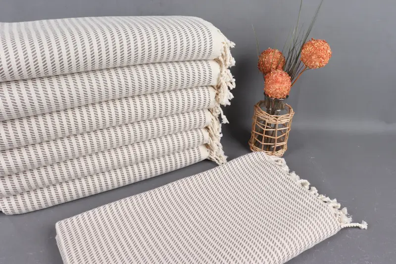 Personalized Turkish Beach Towel Brown Polka Dot, Organic Cotton, 40x71 Inches