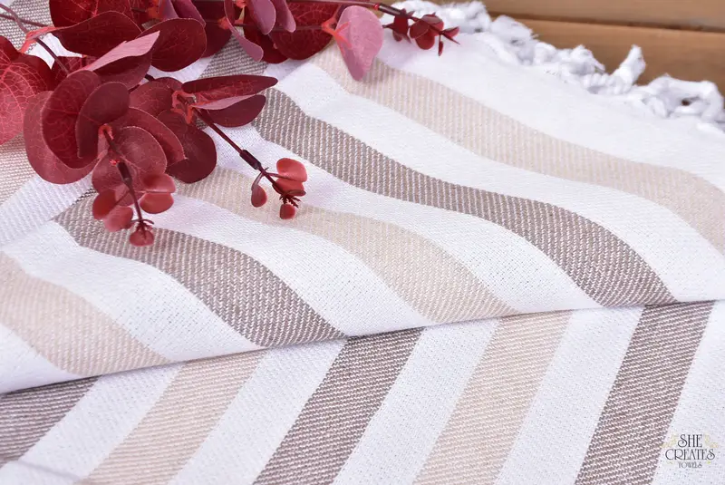 Handmade Gift, 70x40 Cotton Striped Towel, Soft towel, Family Gift, Bachelorette Party Gifts For Bride, Bachelor Gifts, Friends Beach Towel - 6