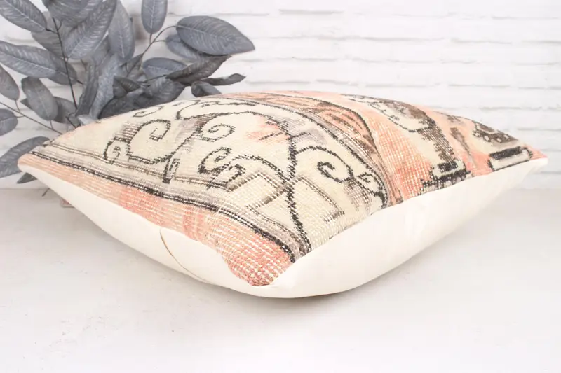 Home Decor Pillow, Cushion Case, Throw Kilim Pillow, Yoga Pillow Case, 24x24 Orange Cushion, Bright Cushion Case, Kilim Pillow Cover - 6