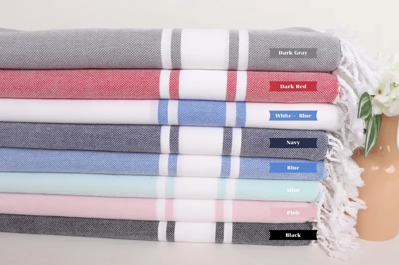 Personalized Gifts, Bachelorette Towel, Turkish Tea Towel, Wedding Favors, 36x24 Cotton Striped Towel, Turkish Towel Monogram, Valentines Day Gift - 1