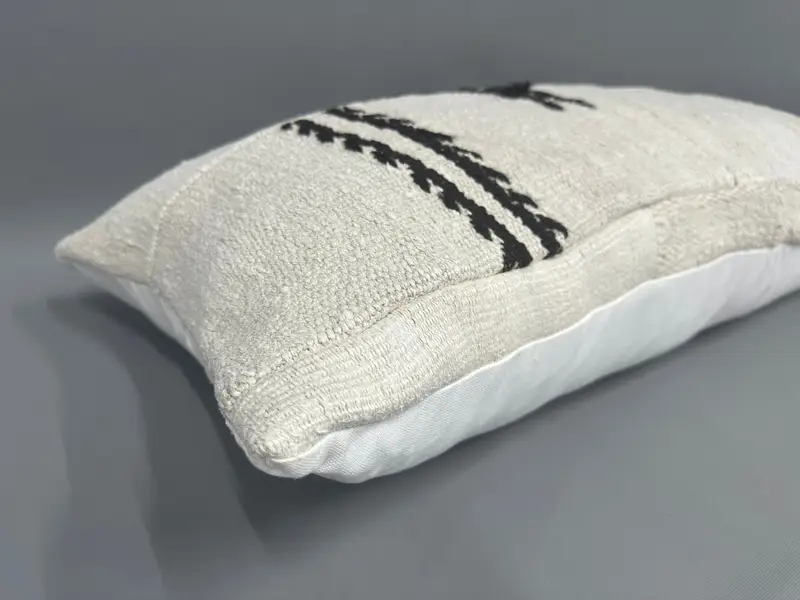Decorative Throw Pillow Sham, Toss Pillow Case, Pillow, Boho Pillow Sham Cover, 16x36 Beige Cushion Case, Kilim Cushion Sham, Handmade Kilim Cushion - 6