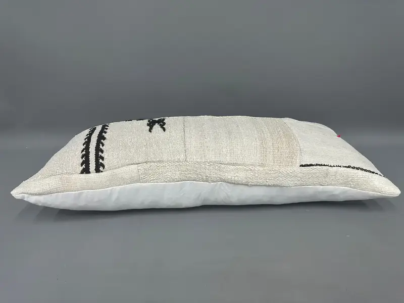 Decorative Throw Pillow Sham, Toss Pillow Case, Pillow, Boho Pillow Sham Cover, 16x36 Beige Cushion Case, Kilim Cushion Sham, Handmade Kilim Cushion - 7