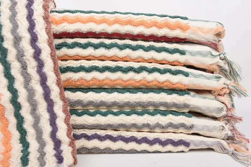 Personalize Gift, Bachelor Gifts, Bachelorette Party Decorations, 70x40 Cotton Pom Pom Zigzag Design Towel, Bachelorette Party Gifts Bridesmaids - 1