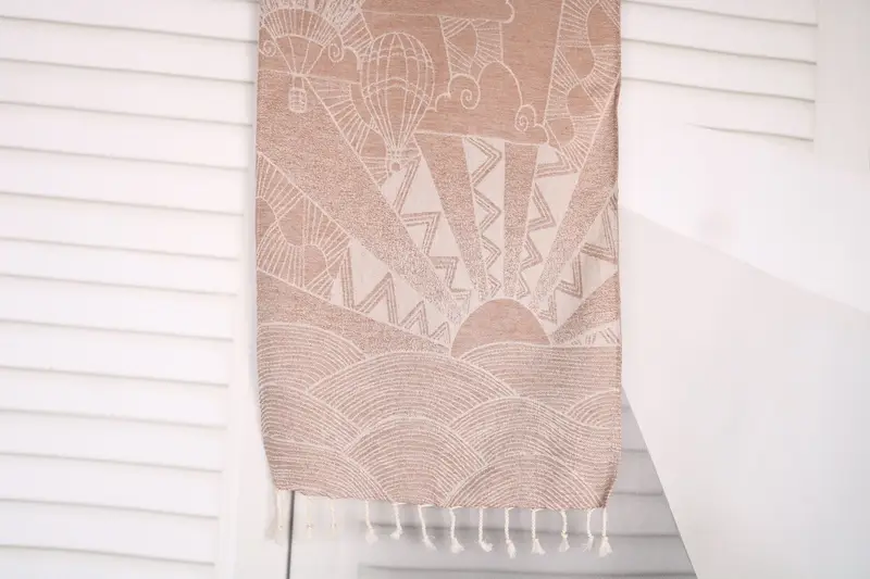 Custom Hand Towel Brown Cotton Turkish, 36x18 Inches
