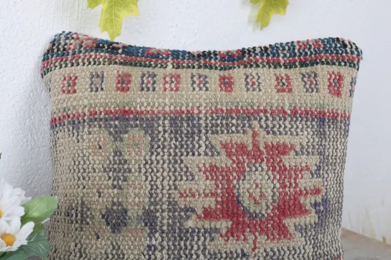 Pillow Sham, 12x12 Green Pillow, Pillow for Couch, Gift Pillow, Garden Cushion Case, Muted Cushion, Kilim Pillow, Wholesale Cushion Cover - 5