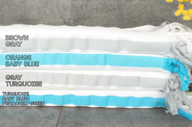 Christmas Gift Organic Cotton Striped Beach Towel Bath, 40x71 Inches