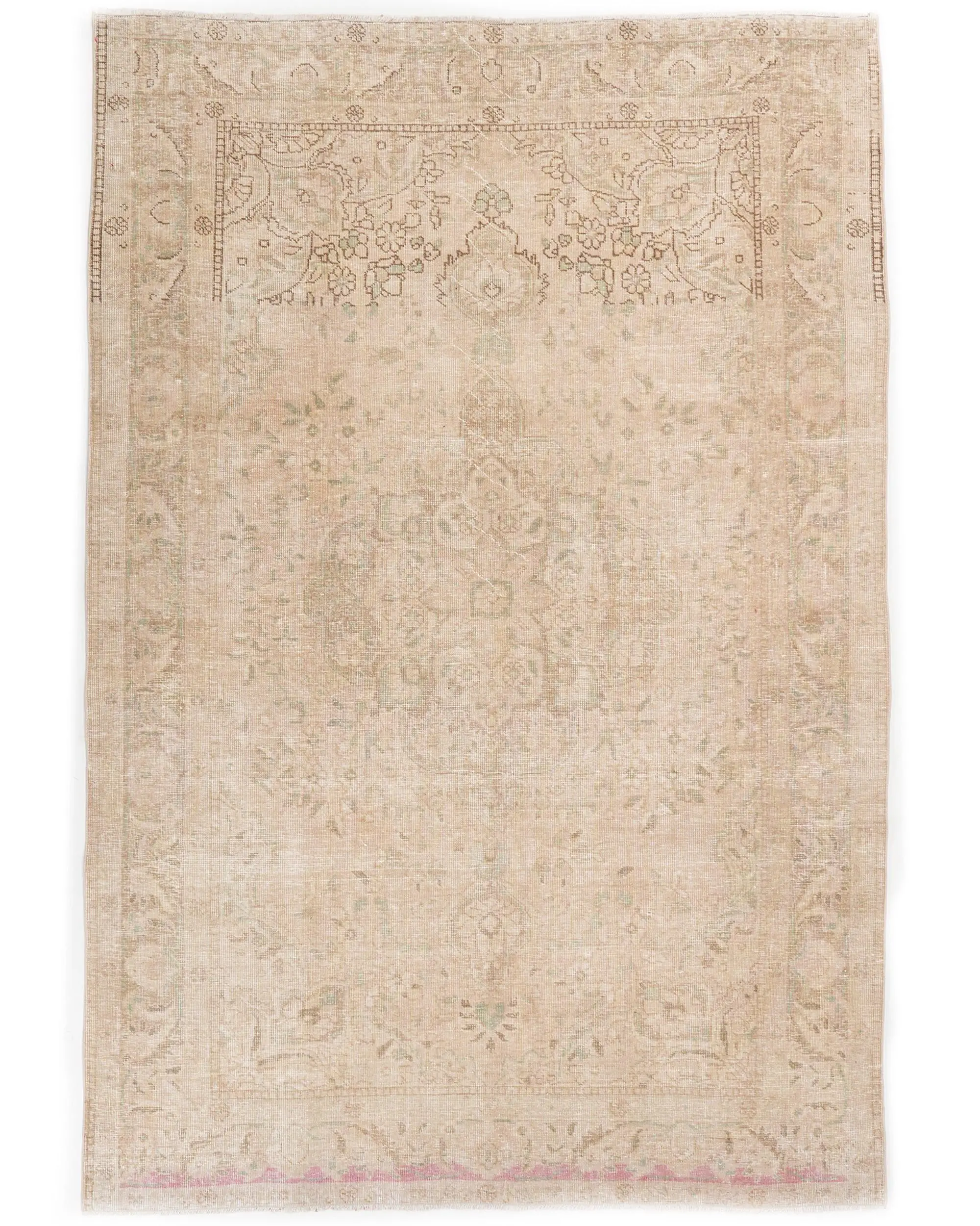 Zarif Bej Halı, 6,3x9,4 ft Sağlam Konfor - 1