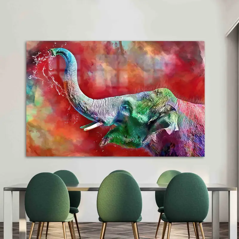 Vidrio impreso elegante: diseño de elefante abstracto para una decoración moderna