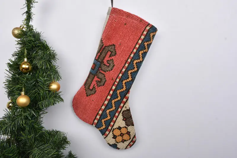 Noel Süsleri Deseni, 7 İnç Geniş Tatil Çorabı