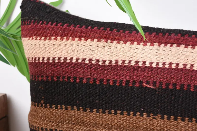 Kilim Pillow Cover, 12x43 Red Cushion, Pillow Sham, Garden Pillow Case, Interior Designer Pillow, Vintage Kilim Throw Pillow, Sofa Pillow Case - 2