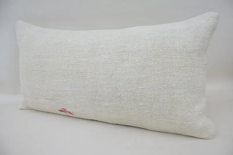 Pillow, Luxury Pillow Sham, Turkish Pillow, Home Decor Pillow, Vintage Kilim Throw Pillow, Kilim Rug Cushion Case, 12x24 White Pillow - 3