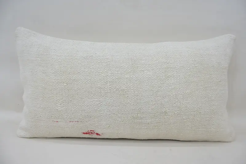 Pillow, Luxury Pillow Sham, Turkish Pillow, Home Decor Pillow, Vintage Kilim Throw Pillow, Kilim Rug Cushion Case, 12x24 White Pillow - 4