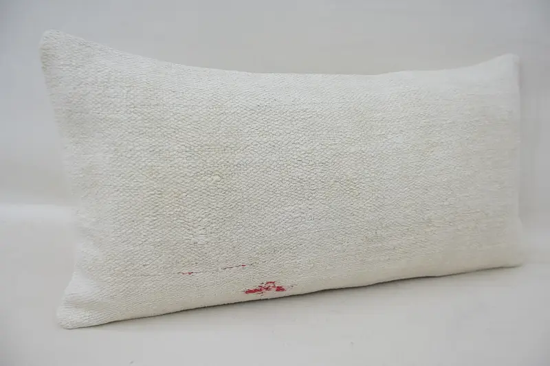 Pillow, Luxury Pillow Sham, Turkish Pillow, Home Decor Pillow, Vintage Kilim Throw Pillow, Kilim Rug Cushion Case, 12x24 White Pillow - 2