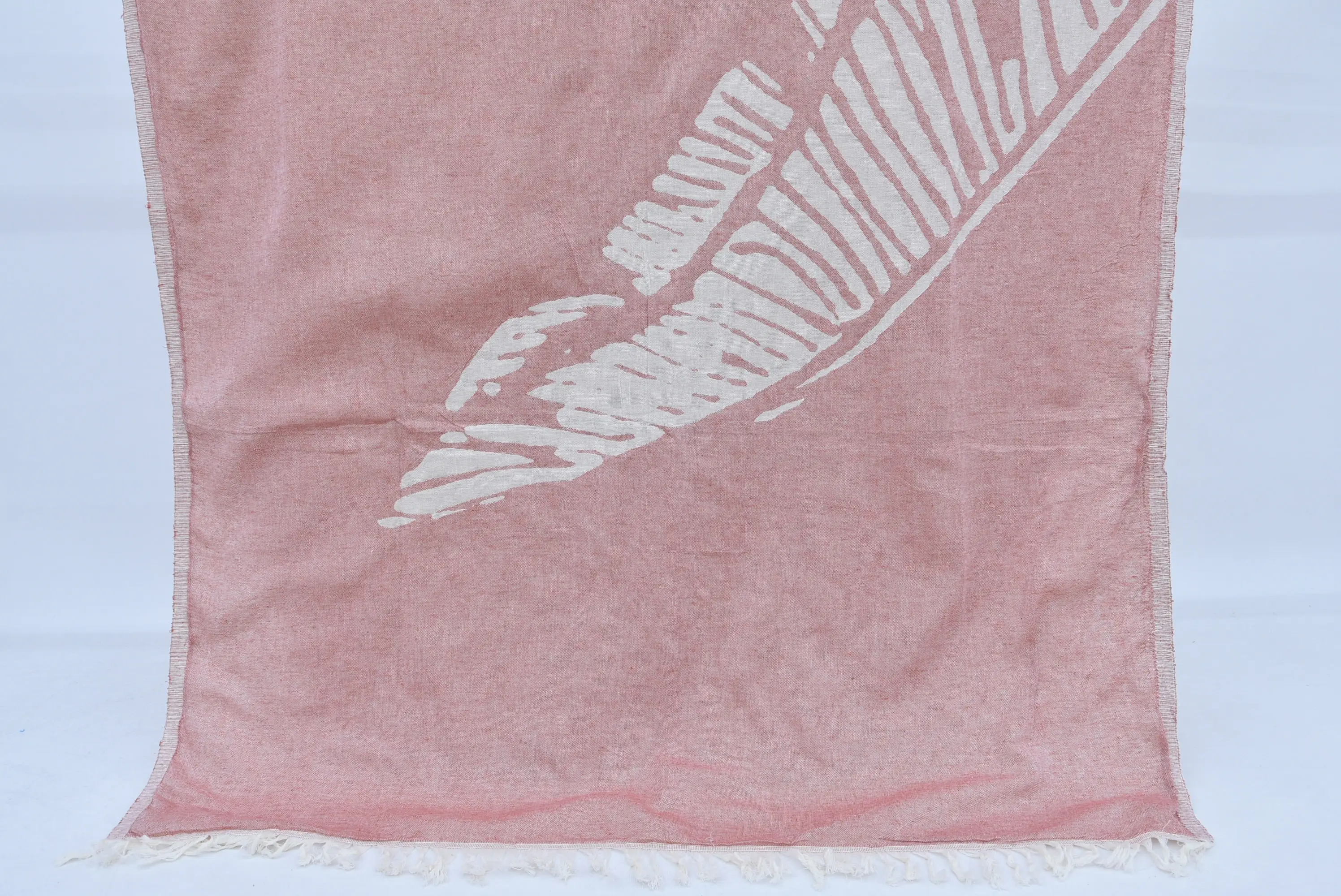 Bath Decor Towel Soft Red Beige Organic Cotton, 40x70 Inches - 1